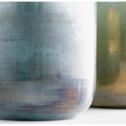 Reina Cylindar Vase by Cyan Design in pyrite. Made from glass in a modern style.