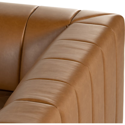 Langham Channeled 6-Piece Sectional by Four Hands in fayette cloud. Made from 97% polyester, 3% acrylic, poplar plywood, 58% polyester, 39% wool, 3% cotton in a modern style.