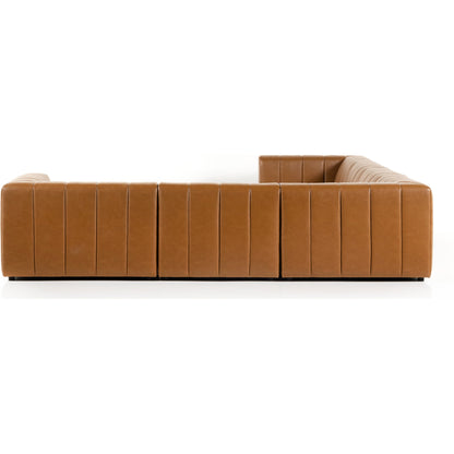 Langham Channeled 6-Piece Sectional by Four Hands in fayette cloud. Made from 97% polyester, 3% acrylic, poplar plywood, 58% polyester, 39% wool, 3% cotton in a modern style.