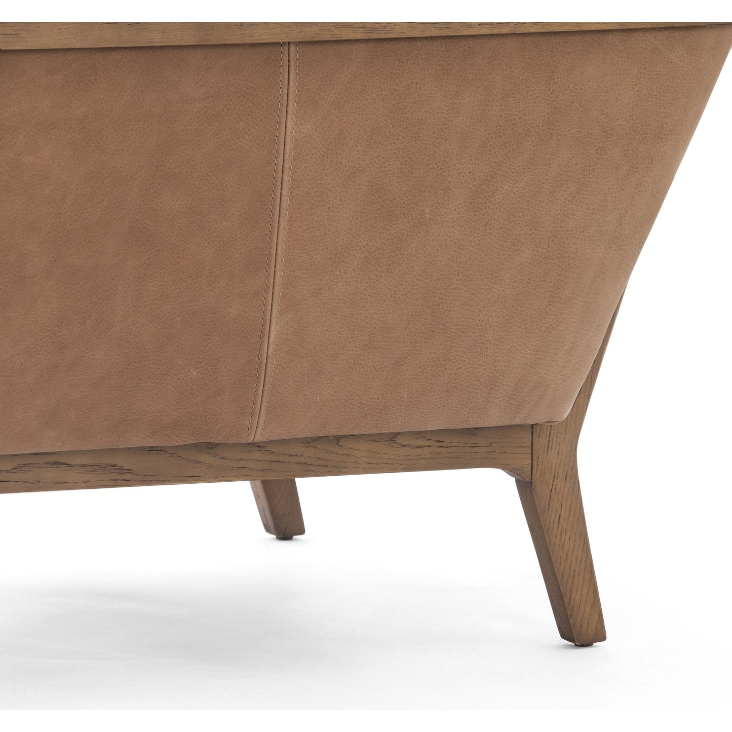 015 SI-1901552 | Closeup | Dash Chair by Four Hands in palermo drift and distressed natural. Made from top grain leather, solid oak, 100% polyester in a modern style.