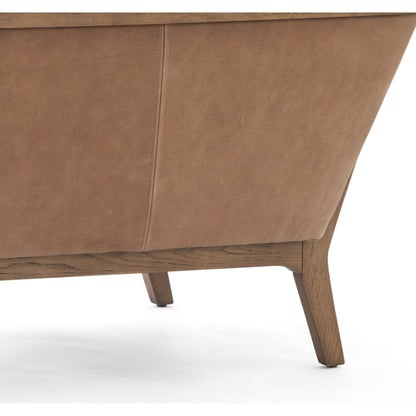 Dash Chair by Four Hands in palermo drift and distressed natural. Made from top grain leather, solid oak, 100% polyester in a modern style.