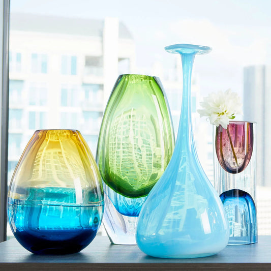 Canica Vase by Cyan Design in blue, green. Made from glass in a coastal style.