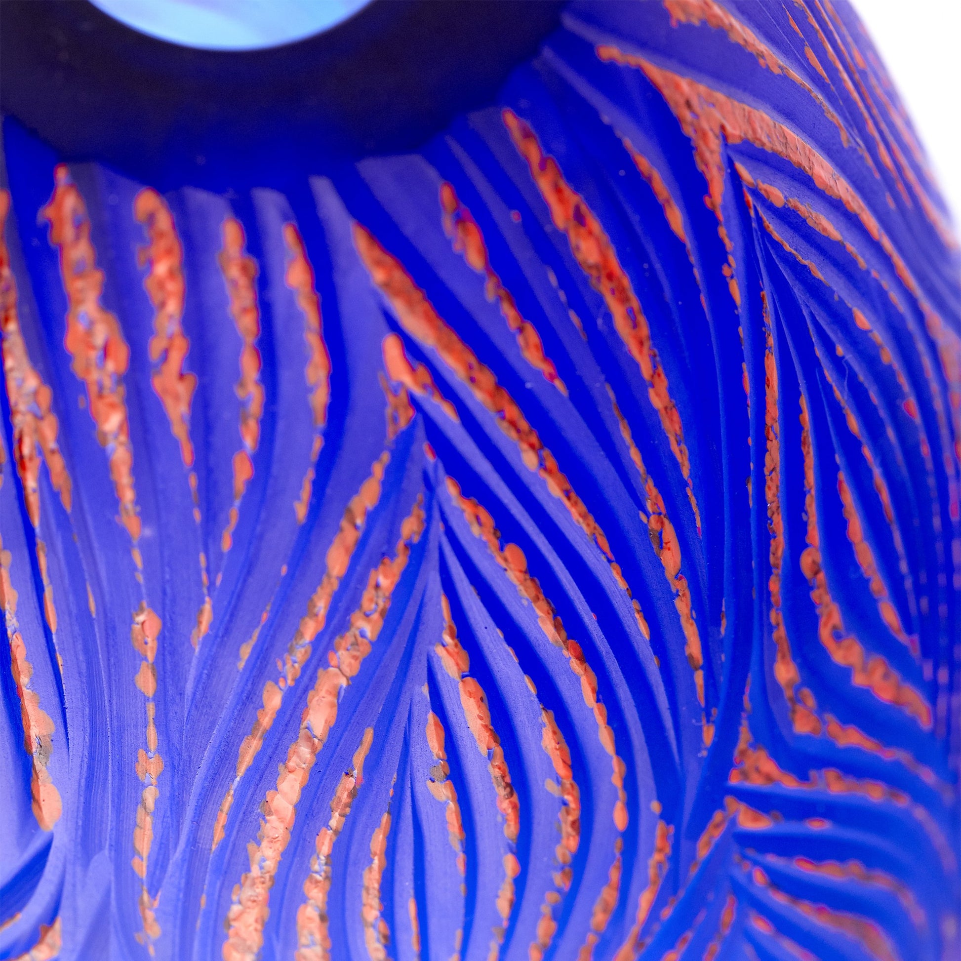 Fused Groove Vase by Cyan Design in blue. Made from glass in a coastal style.