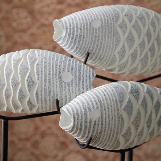 Grouper Sculpture by Cyan Design in clear, frosted. Made from iron, glass in a coastal style.