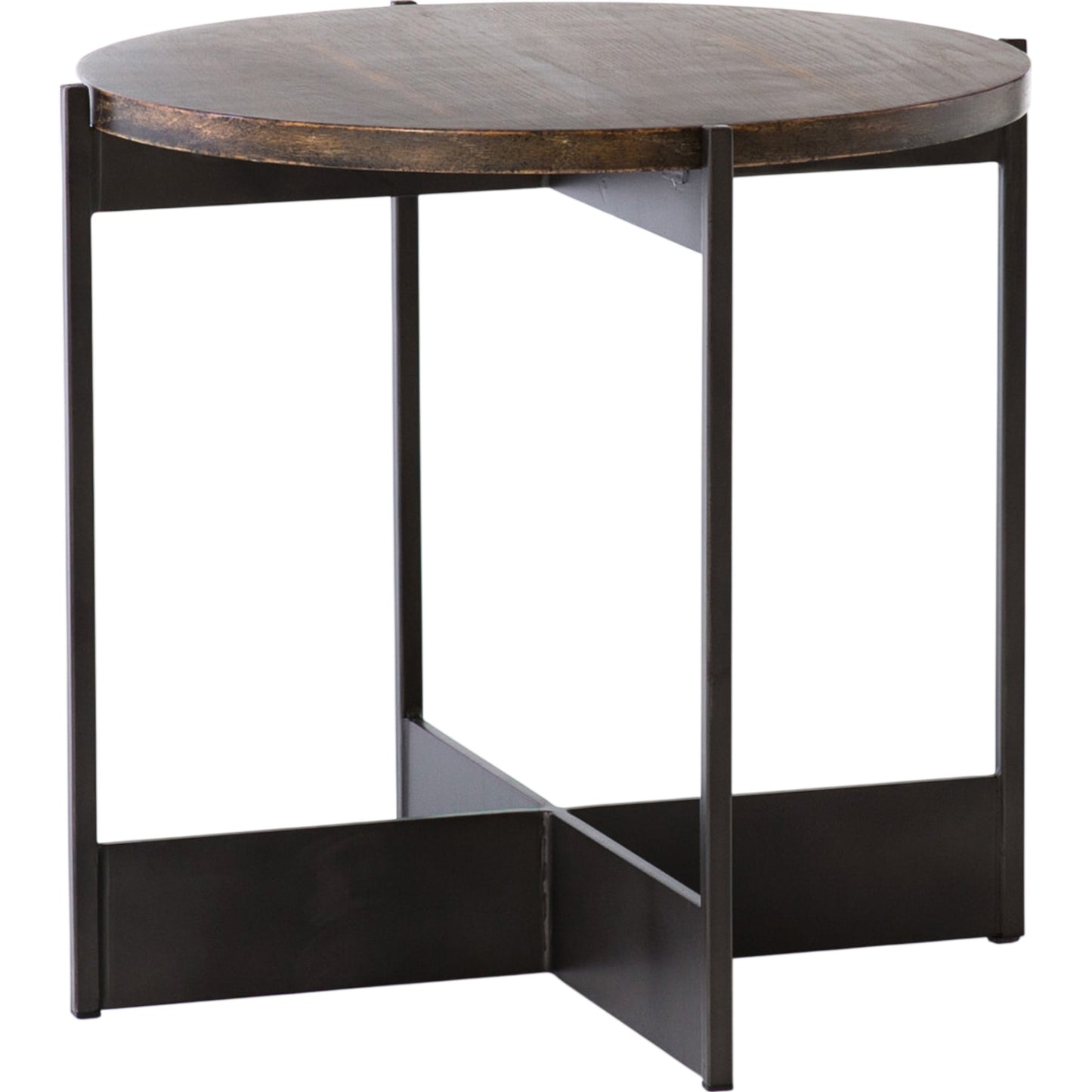 001 SI-1901711 | Primary Silo | Shannon End Table by Four Hands in smoke grey, english brown oak. Made from oak veneer, iron in a modern style.