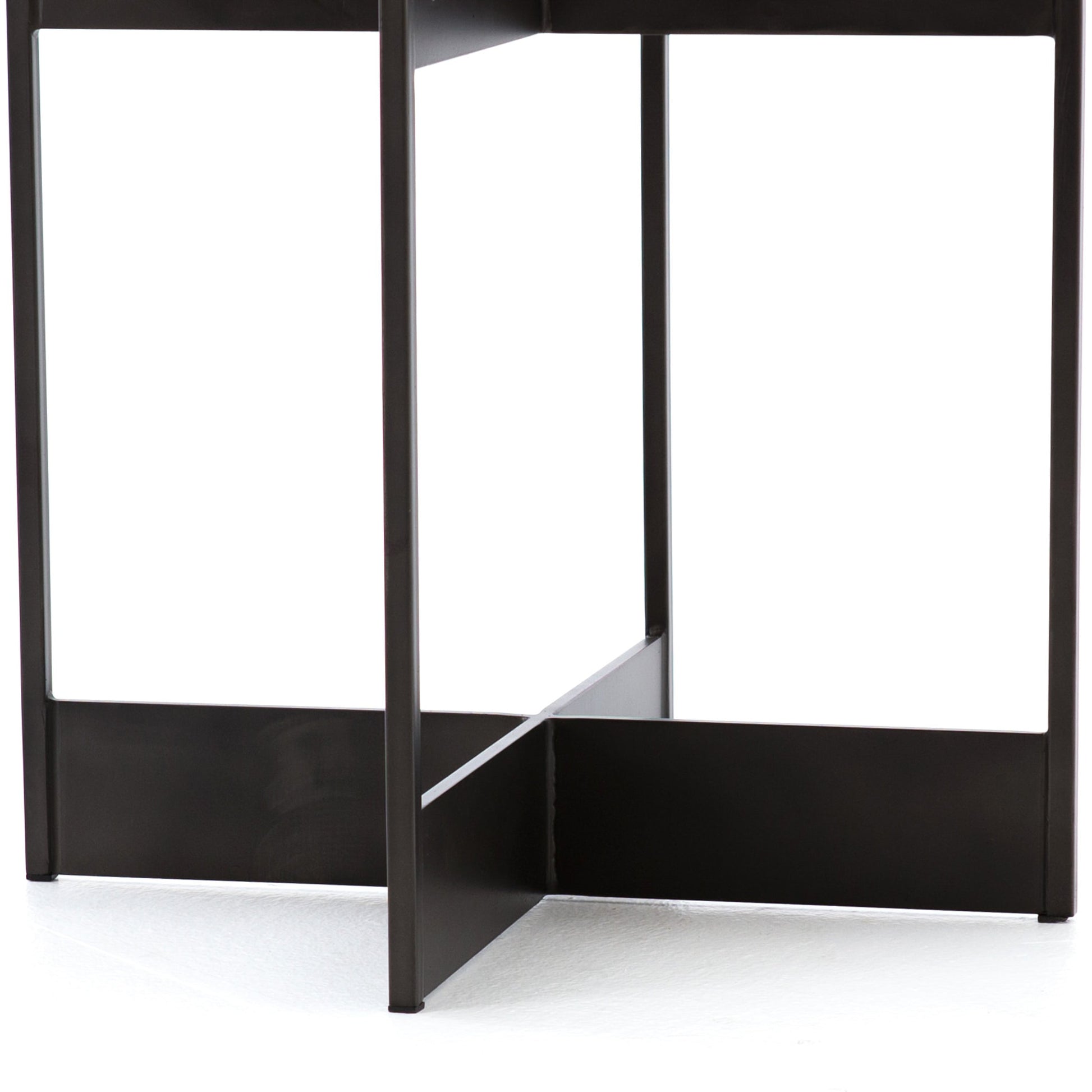 Shannon End Table by Four Hands in smoke grey, english brown oak. Made from oak veneer, iron in a modern style.