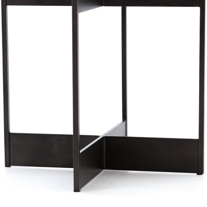 Shannon End Table by Four Hands in smoke grey, english brown oak. Made from oak veneer, iron in a modern style.