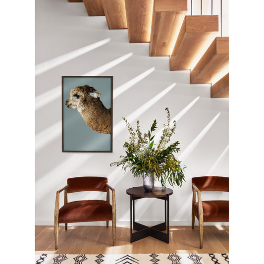 Shannon End Table by Four Hands in smoke grey, english brown oak. Made from oak veneer, iron in a modern style.