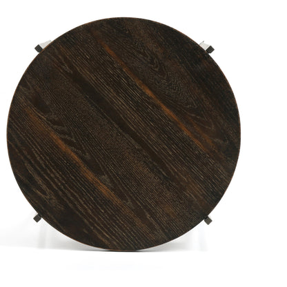 Shannon End Table by Four Hands in smoke grey, english brown oak. Made from oak veneer, iron in a modern style.