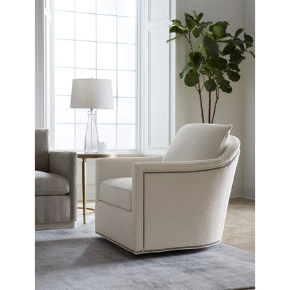 East Camden Oval End Table by Fairfield Chair in white and pearl. Made from metal, italian marble in a unique style.