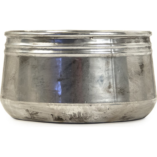 001 SR-900144 | Additional Silo | Distressed Metallic Bowl by Zentique in distressed metallic silver and stoneware. Made from stoneware in a transitional style.
