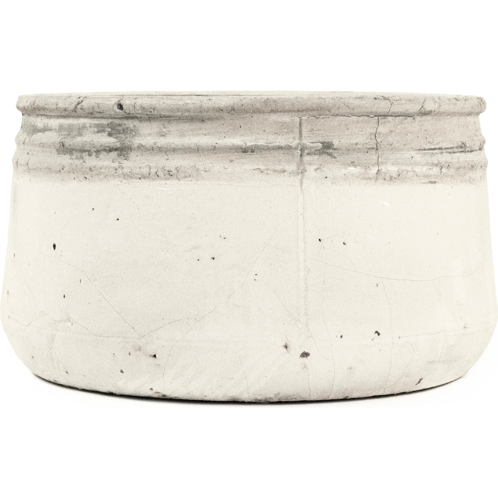 Distressed White Bowl by Zentique in distressed white. Made from stoneware in a rustic style.