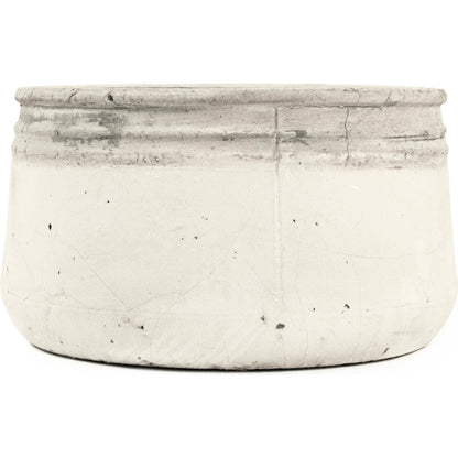 Distressed White Bowl by Zentique in distressed white. Made from stoneware in a rustic style.