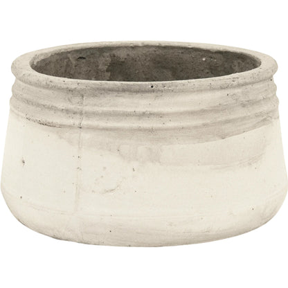 Distressed White Bowl by Zentique in distressed white. Made from stoneware in a rustic style.
