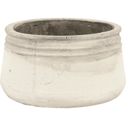 Distressed White Bowl by Zentique in distressed white. Made from stoneware in a rustic style.