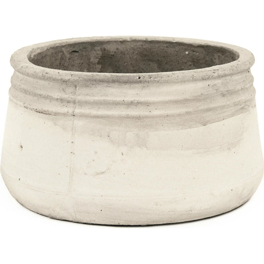 Distressed White Bowl by Zentique in distressed white. Made from stoneware in a rustic style.