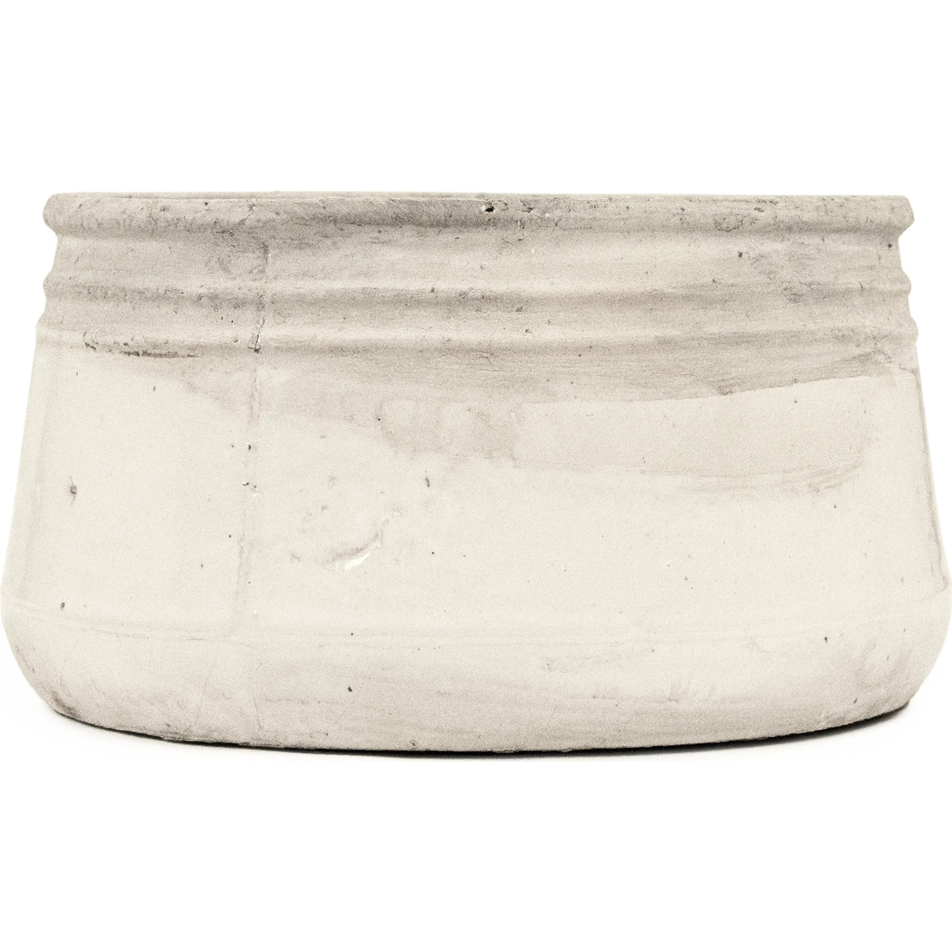 Distressed White Bowl by Zentique in distressed white. Made from stoneware in a rustic style.