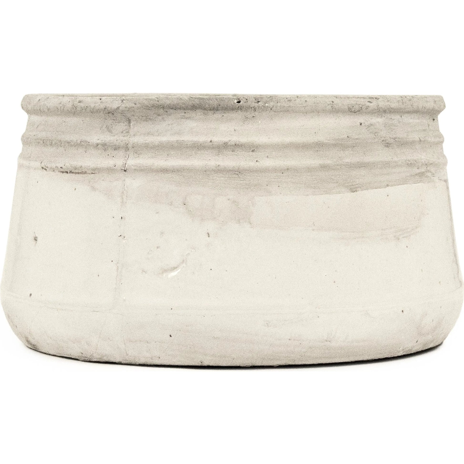 Distressed White Bowl by Zentique in distressed white. Made from stoneware in a rustic style.
