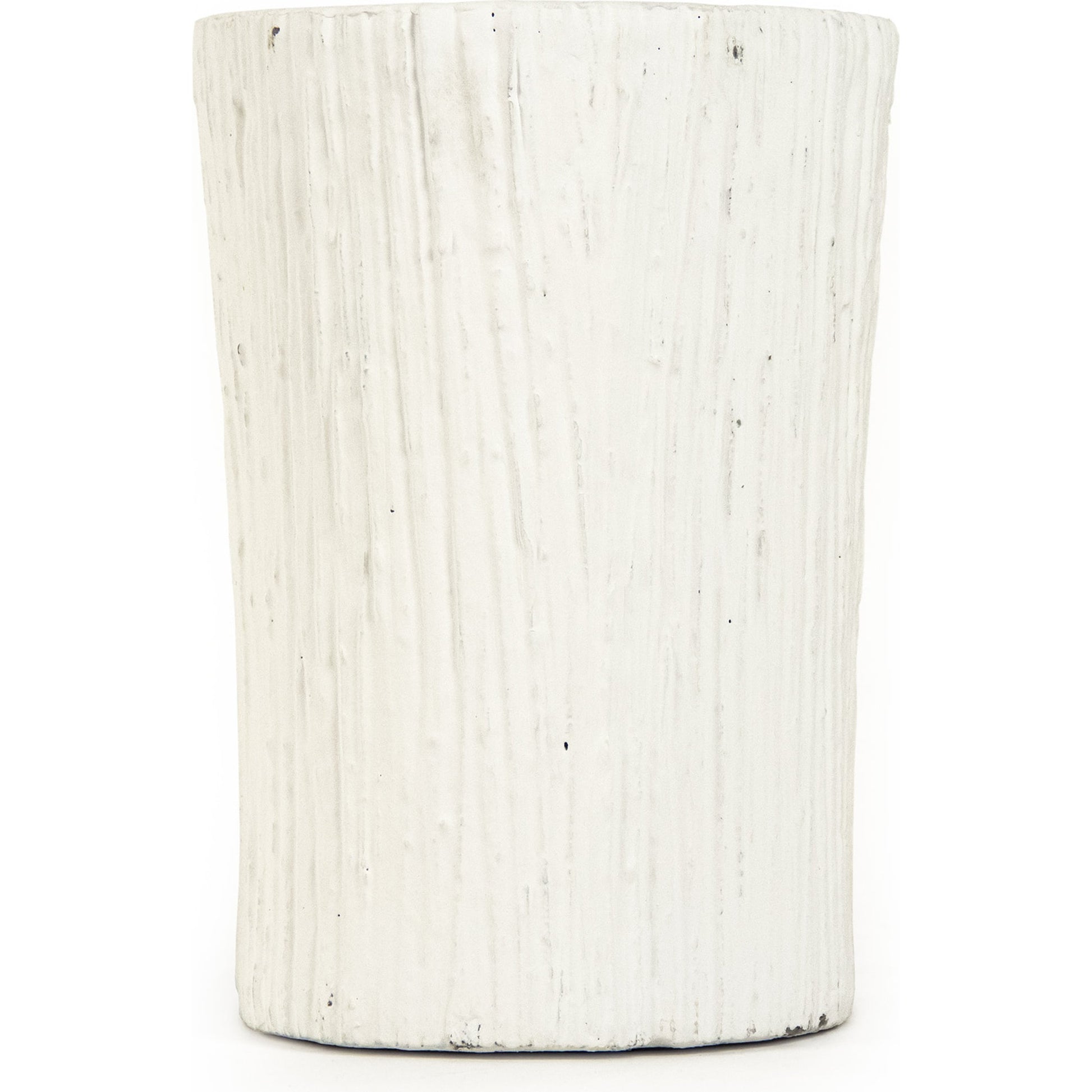 Distressed White Vase by Zentique in distressed white and cement. Made from cement in a coastal style.