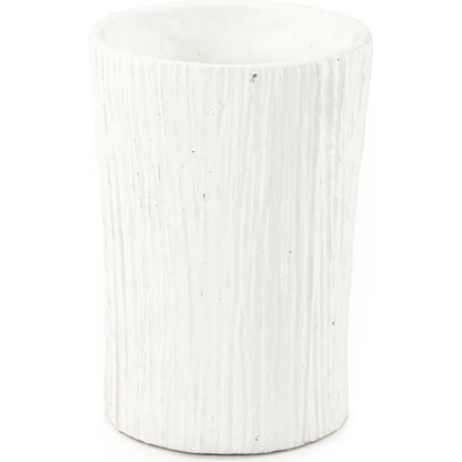 Distressed White Vase by Zentique in distressed white and cement. Made from cement in a coastal style.