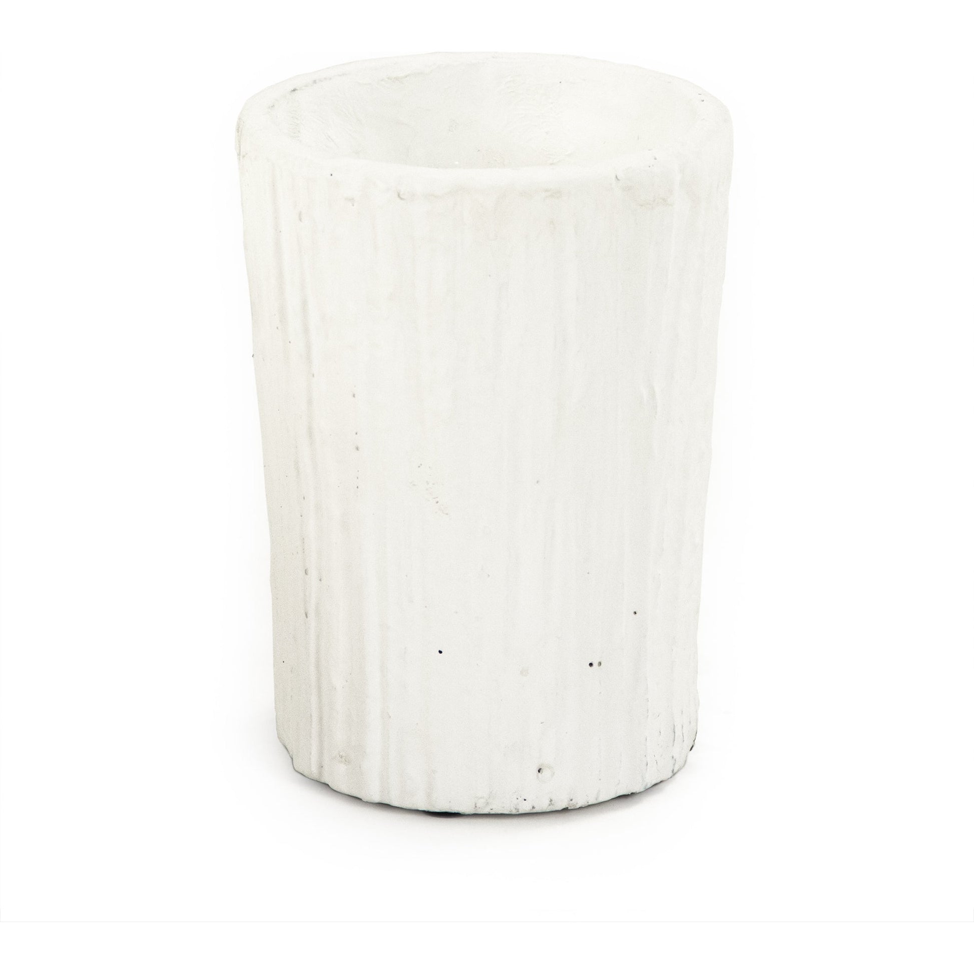 Distressed White Vase by Zentique in distressed white and cement. Made from cement in a coastal style.