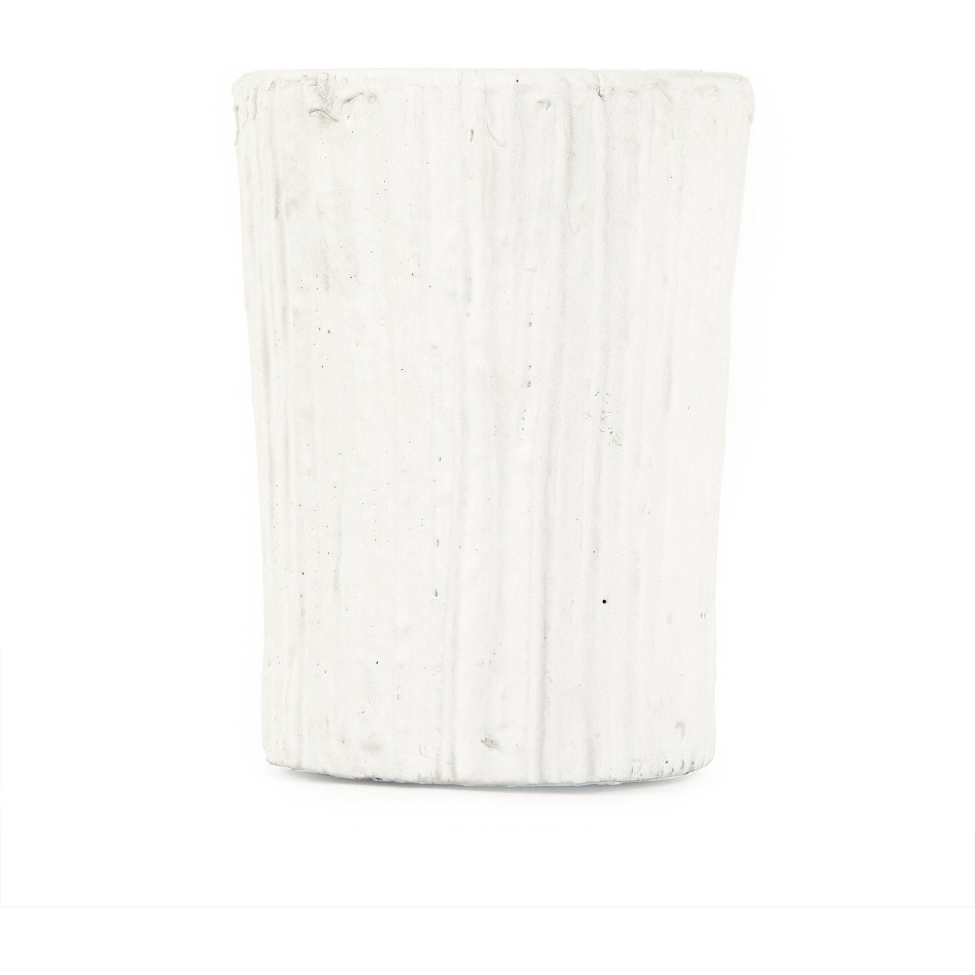 Distressed White Vase by Zentique in distressed white and cement. Made from cement in a coastal style.