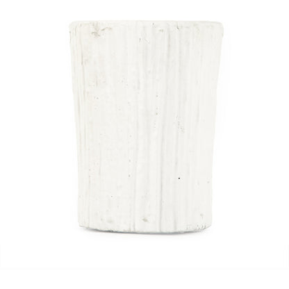 Distressed White Vase by Zentique in distressed white and cement. Made from cement in a coastal style.