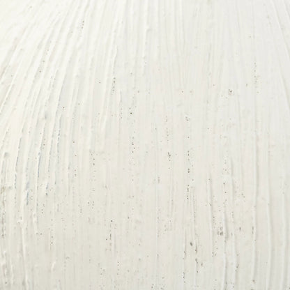 Distressed Round Vase by Zentique in distressed white and cement. Made from cement in a coastal style.