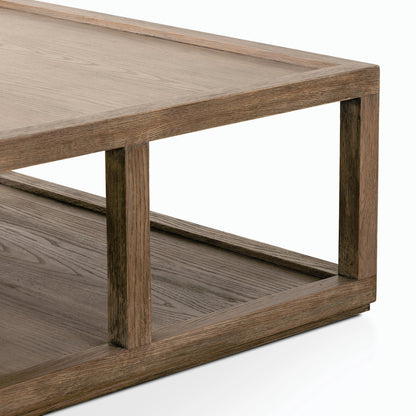 Charley Coffee Table by Four Hands. Made from oak veneer, solid oak in a modern style.