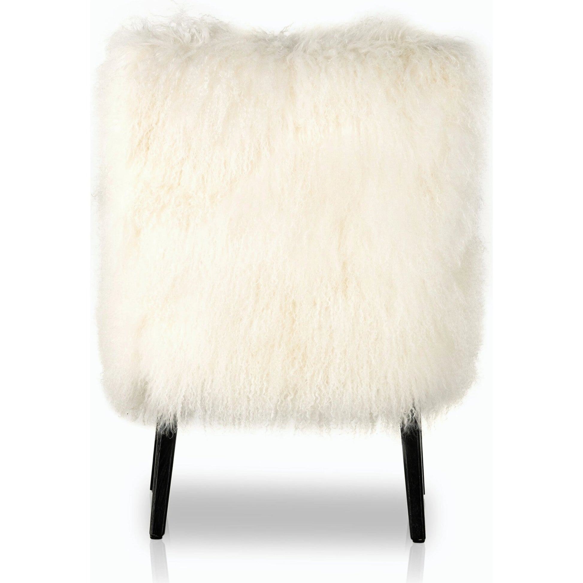 Ashland Armchair by Four Hands in mongolia cream fur, drifted oak. Made from mongolia fur, solid oak, 100% polyester in a modern style.