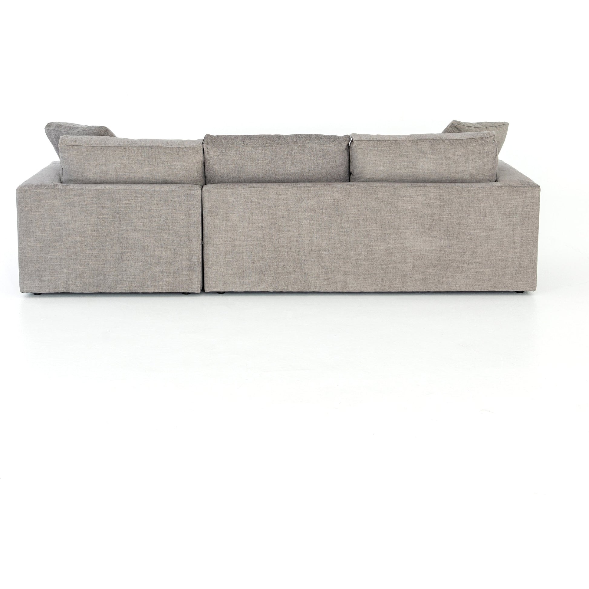 Plume 106" 2-PC Sectional by Four Hands in thames cream. Made from 66% polyester, 19% acrylic, 15% flax, linen, poplar plywood, 60% waterfowl feather, 40% polyester fiber in a modern style.