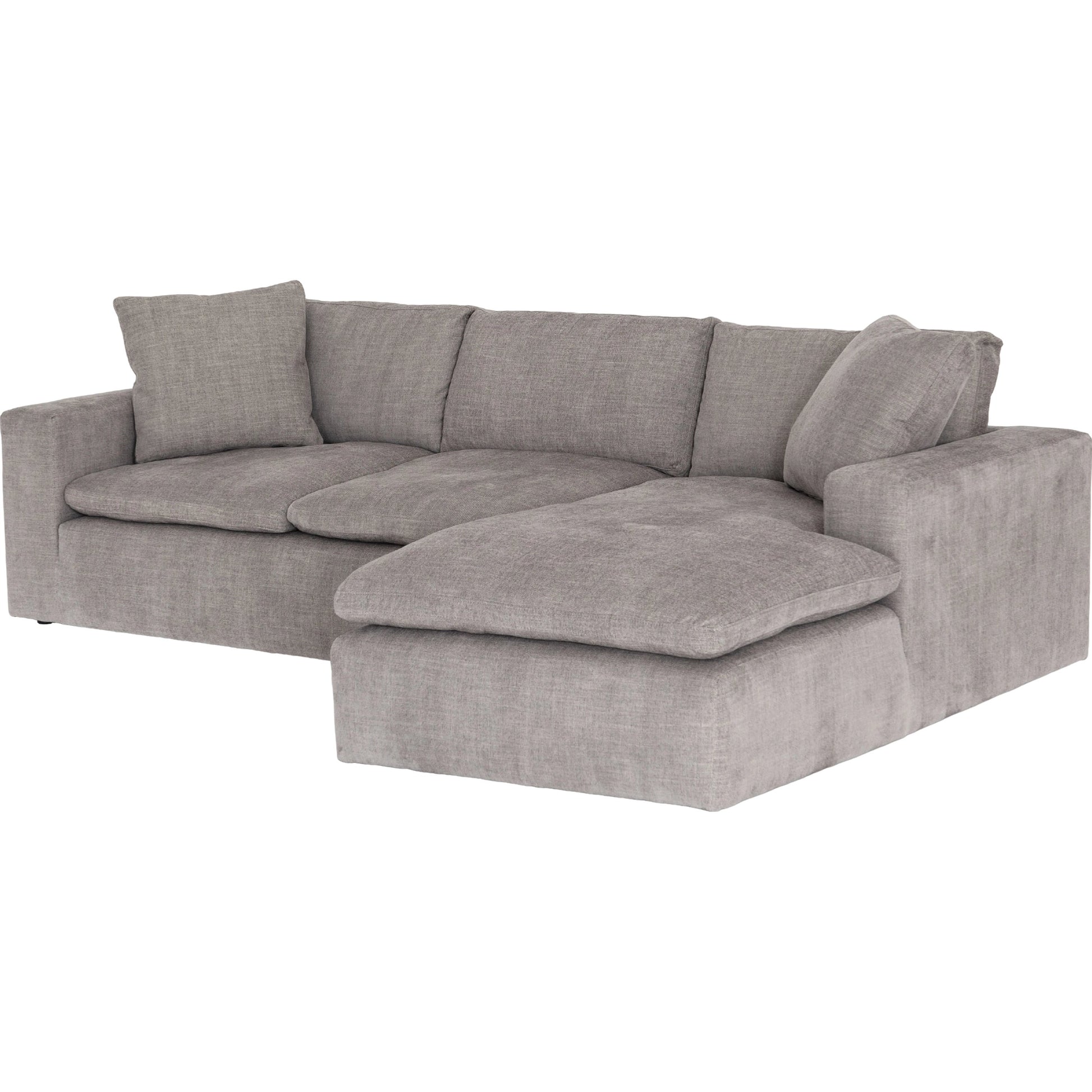 Plume 106" 2-PC Sectional by Four Hands in thames cream. Made from 66% polyester, 19% acrylic, 15% flax, linen, poplar plywood, 60% waterfowl feather, 40% polyester fiber in a modern style.