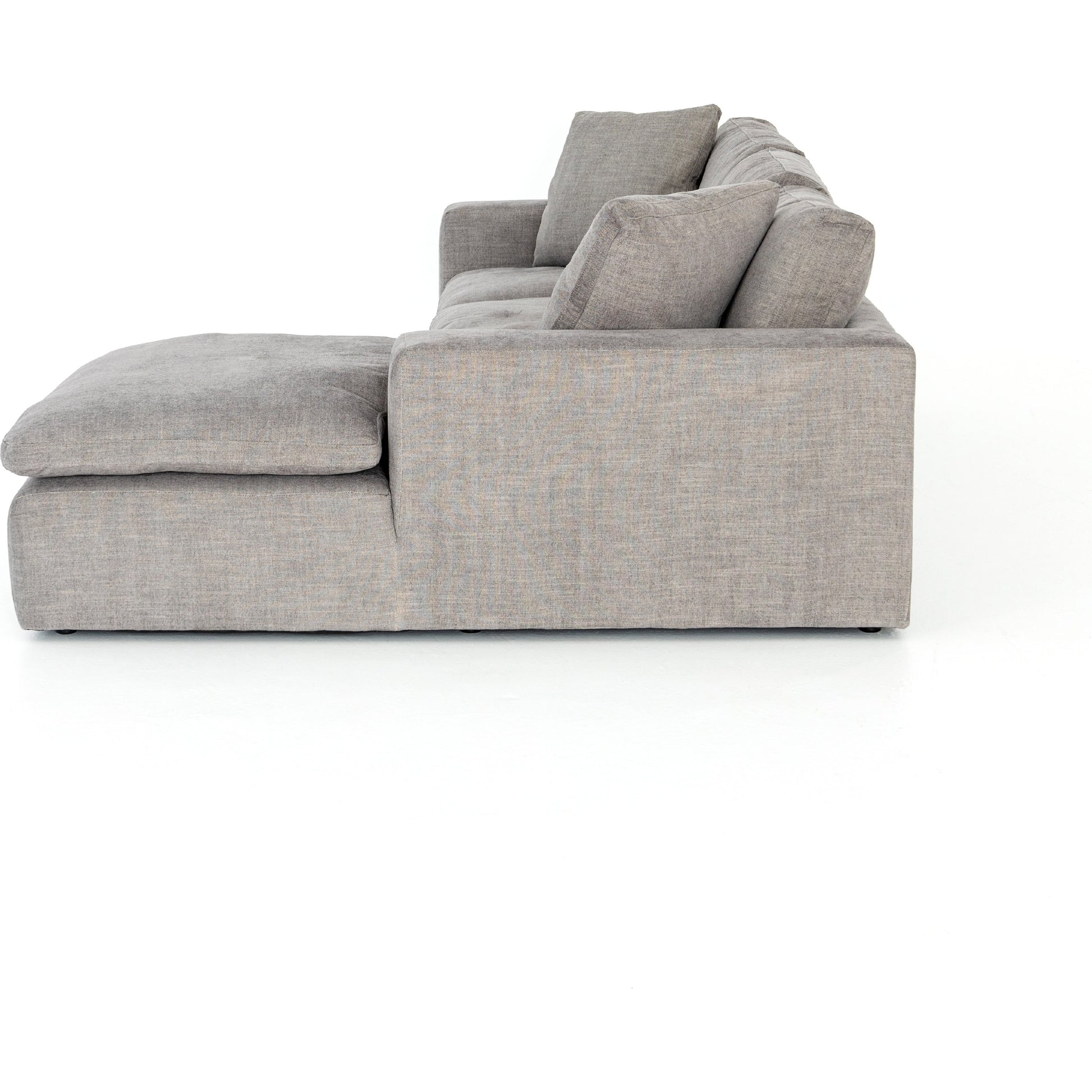 Plume 106" 2-PC Sectional by Four Hands in thames cream. Made from 66% polyester, 19% acrylic, 15% flax, linen, poplar plywood, 60% waterfowl feather, 40% polyester fiber in a modern style.