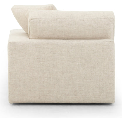 Plume 106" 2-PC Sectional by Four Hands in thames cream. Made from 66% polyester, 19% acrylic, 15% flax, linen, poplar plywood, 60% waterfowl feather, 40% polyester fiber in a modern style.