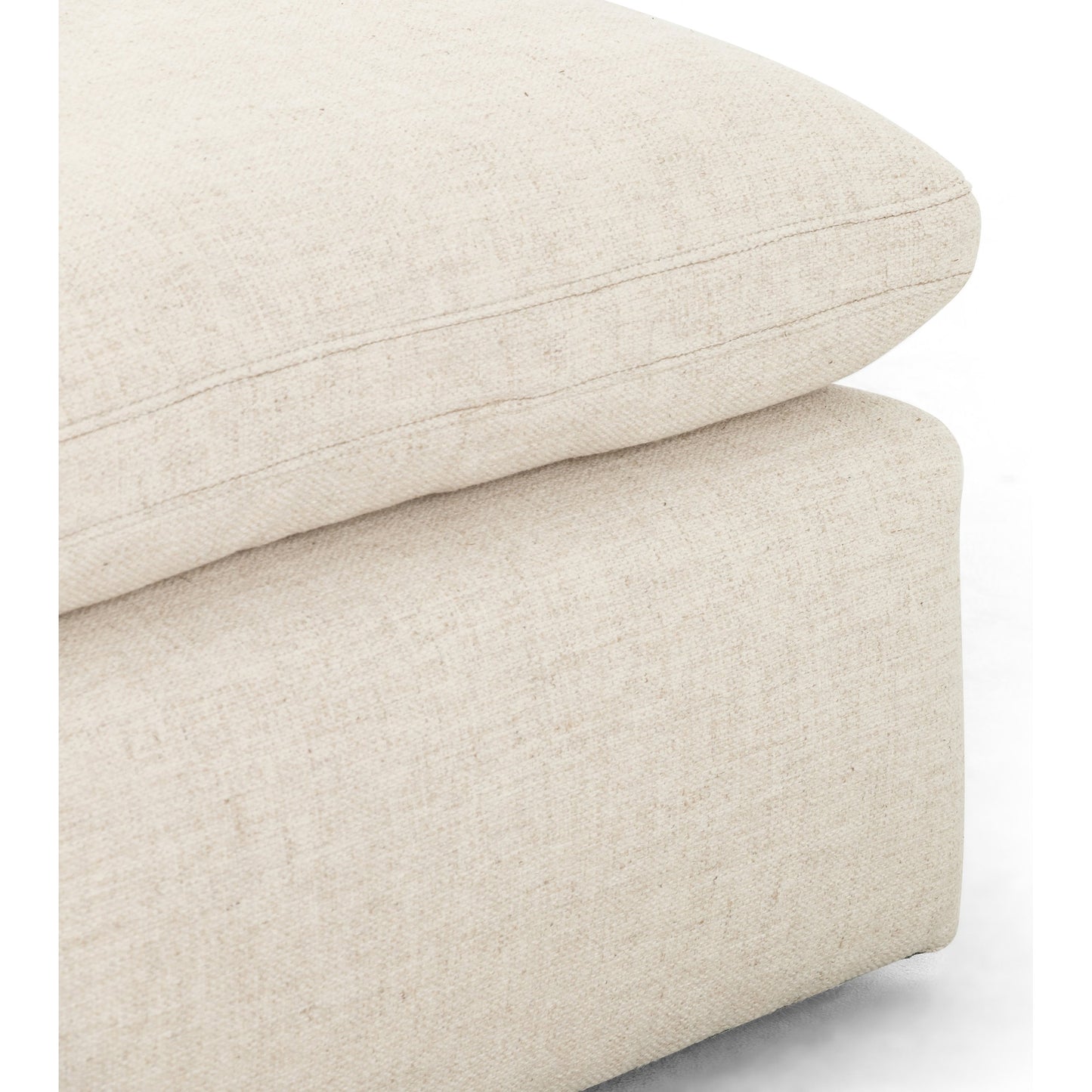 005 SI-1798882 | Additional Silo | Plume 106" 2-PC Sectional by Four Hands in thames cream. Made from 66% polyester, 19% acrylic, 15% flax, linen, poplar plywood, 60% waterfowl feather, 40% polyester fiber in a modern style.