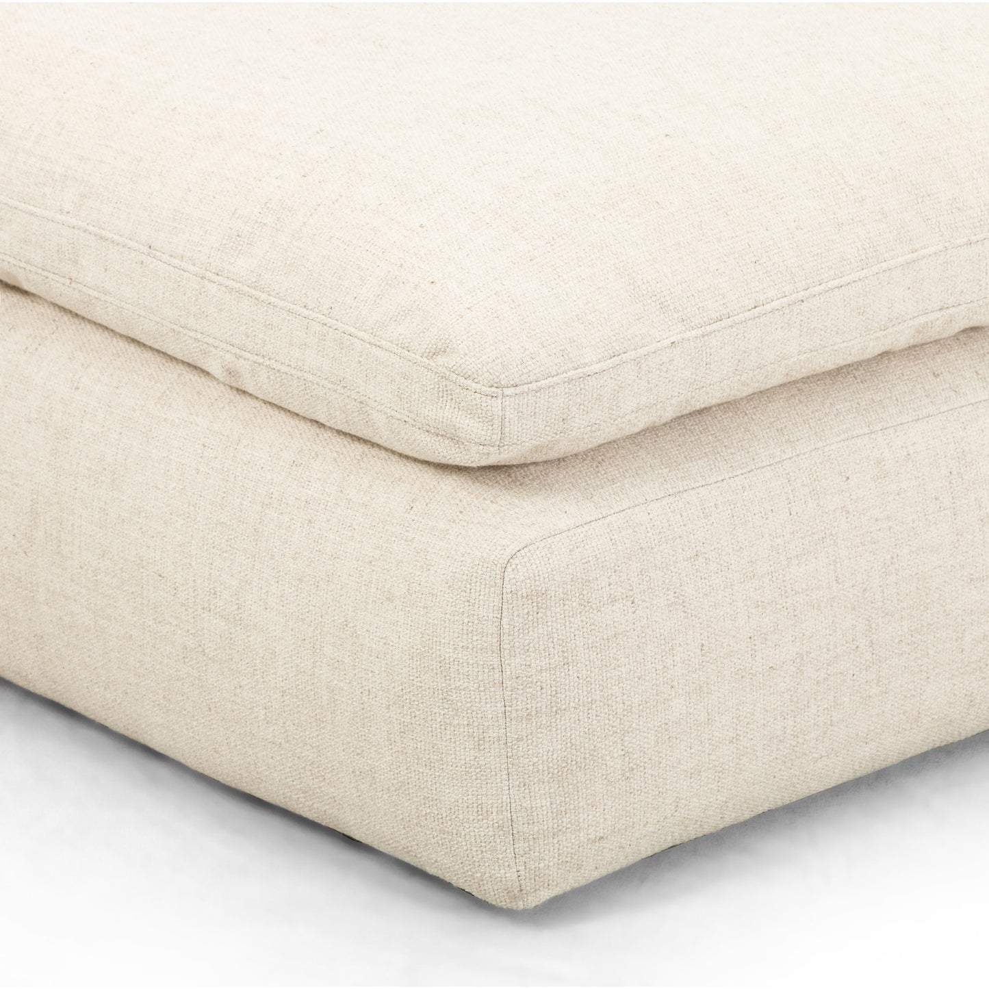 007 SI-1798882 | Additional Silo | Plume 106" 2-PC Sectional by Four Hands in thames cream. Made from 66% polyester, 19% acrylic, 15% flax, linen, poplar plywood, 60% waterfowl feather, 40% polyester fiber in a modern style.