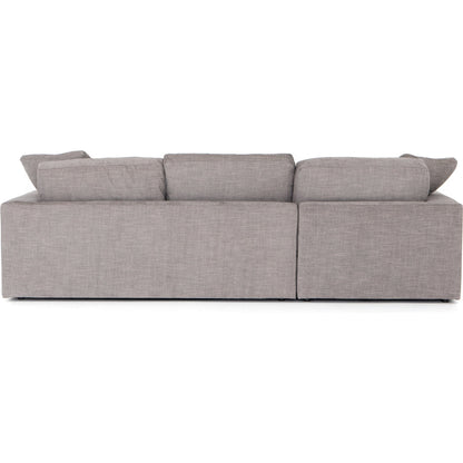 Plume 106" 2-PC Sectional by Four Hands in thames cream. Made from 66% polyester, 19% acrylic, 15% flax, linen, poplar plywood, 60% waterfowl feather, 40% polyester fiber in a modern style.