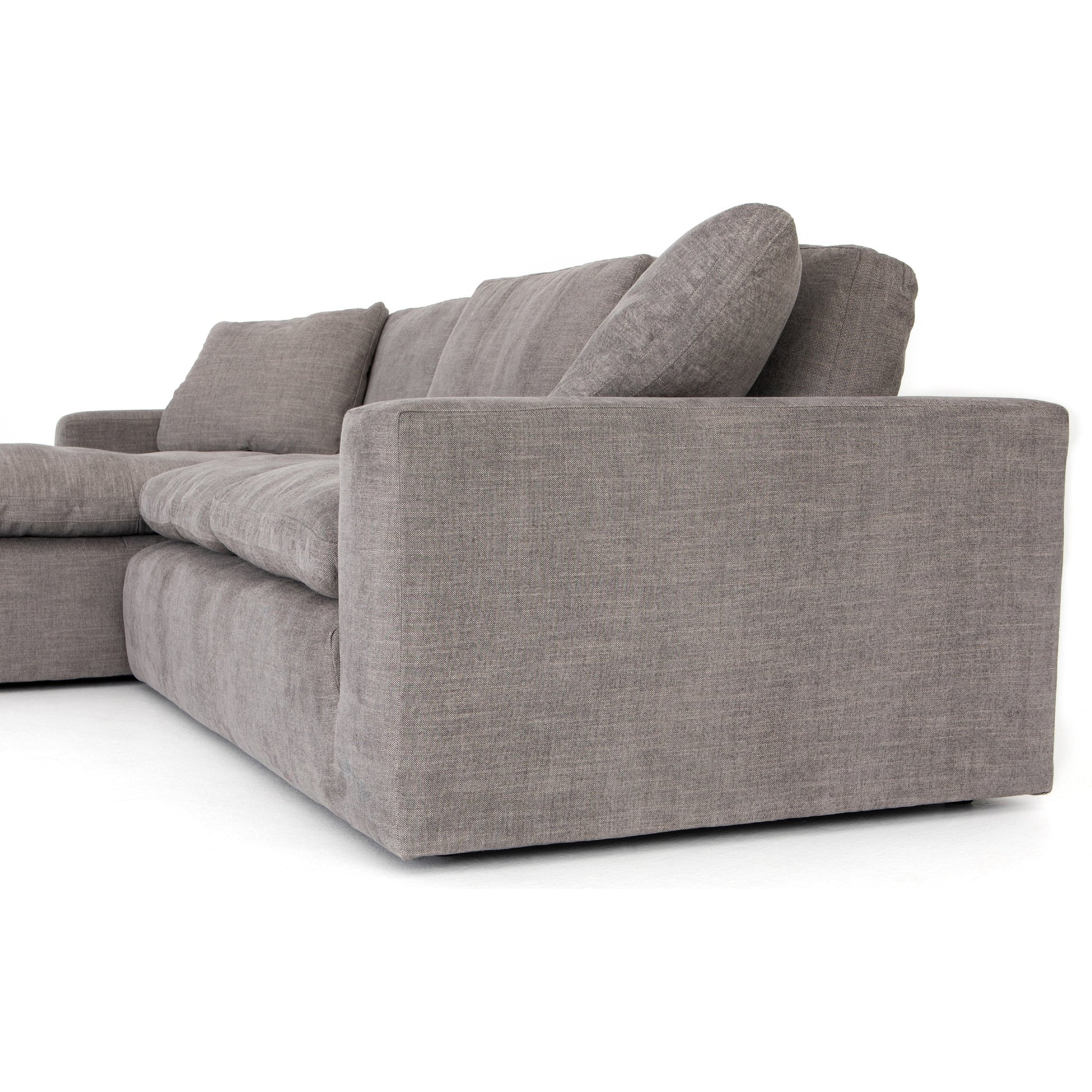 Plume 106" 2-PC Sectional by Four Hands in thames cream. Made from 66% polyester, 19% acrylic, 15% flax, linen, poplar plywood, 60% waterfowl feather, 40% polyester fiber in a modern style.