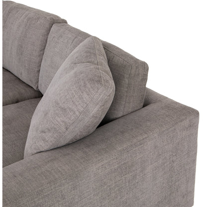 Plume 106" 2-PC Sectional by Four Hands in thames cream. Made from 66% polyester, 19% acrylic, 15% flax, linen, poplar plywood, 60% waterfowl feather, 40% polyester fiber in a modern style.