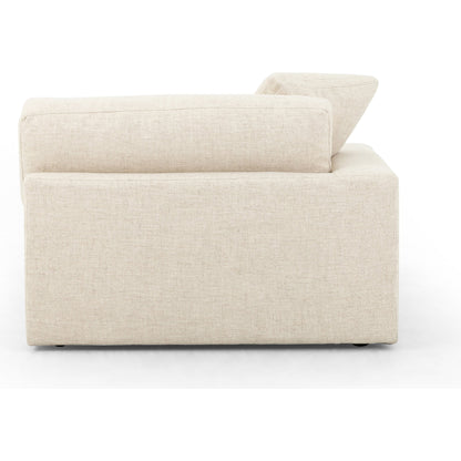 Plume 106" 2-PC Sectional by Four Hands in thames cream. Made from 66% polyester, 19% acrylic, 15% flax, linen, poplar plywood, 60% waterfowl feather, 40% polyester fiber in a modern style.