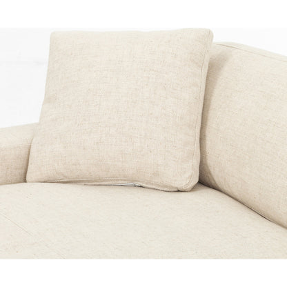 Plume 106" 2-PC Sectional by Four Hands in thames cream. Made from 66% polyester, 19% acrylic, 15% flax, linen, poplar plywood, 60% waterfowl feather, 40% polyester fiber in a modern style.