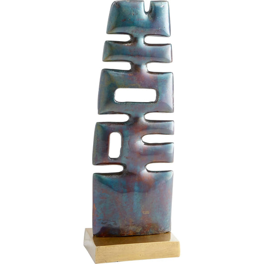 Chamberlin Sculpture by Cyan Design in cobalt blue, antique brass. Made from aluminum in a eclectic & global style.