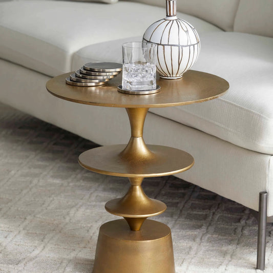 Eros Table by Cyan Design. Made from aluminum in a modern style.