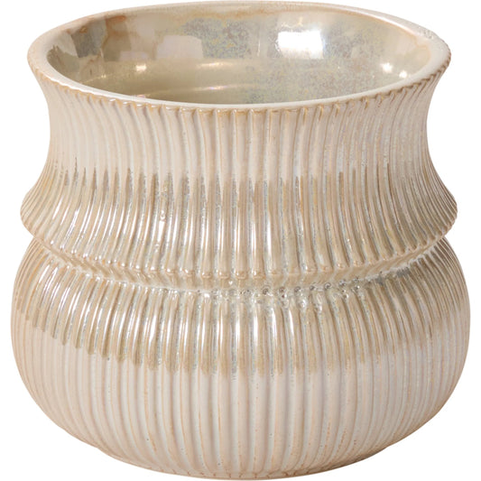 Verdant Pot by Accent Decor in champagne. Made from ceramic in a modern style.