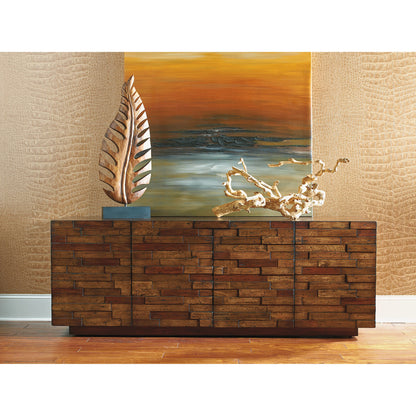 Criss Cross Media Console by Sligh in multi wood. Made from unique in a modern style.