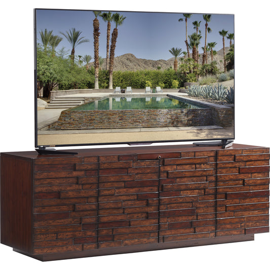 Criss Cross Media Console by Sligh in multi wood. Made from unique in a modern style.