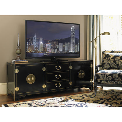 Pacific Isle Media Console by Sligh in red. Made from unique in a eclectic & global style.
