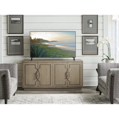 Grove Park Media Console by Sligh in dove gray. Made from unique in a transitional style.