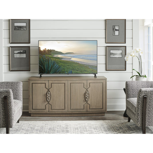 Grove Park Media Console by Sligh in dove gray. Made from unique in a transitional style.