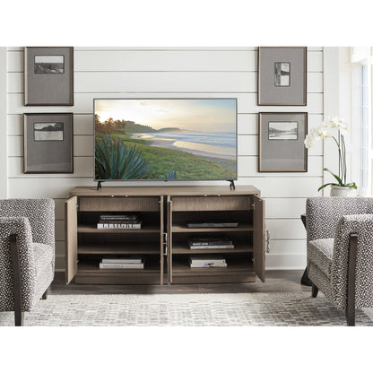 Grove Park Media Console by Sligh in dove gray. Made from unique in a transitional style.